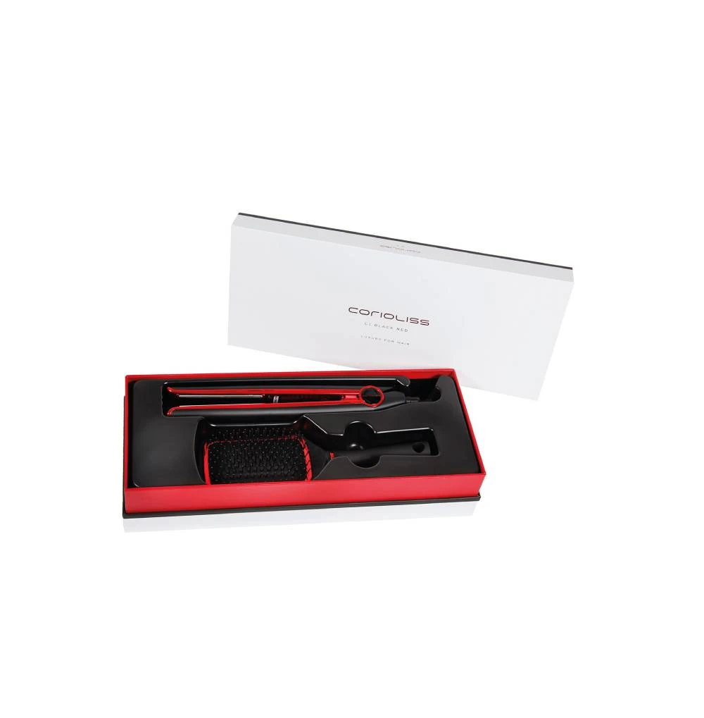 CORIOLISS KIT PLANCHA C1 Y CEPILLO PADDLE BLACK RED - Imagen 5