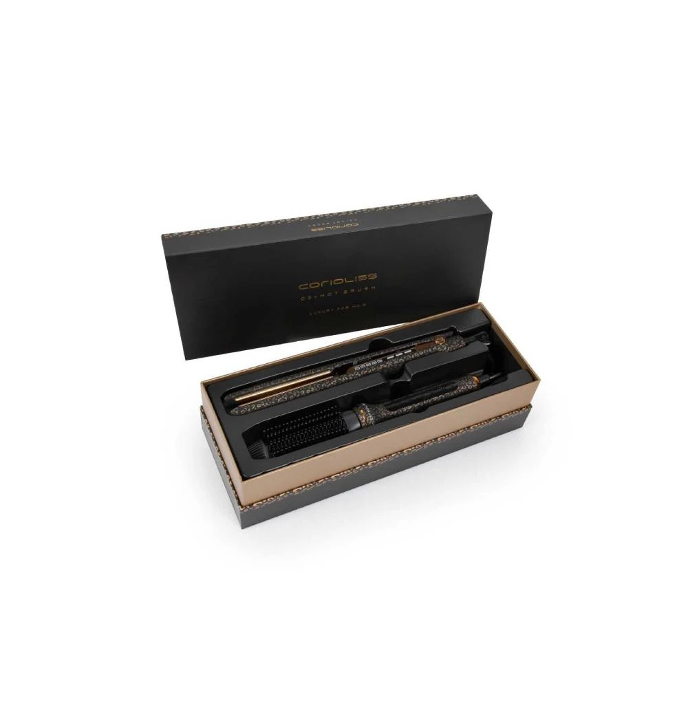 CORIOLISS KIT PLANCHA C3 + HOT BRUSH GOLD LEOPARD - Imagen 2